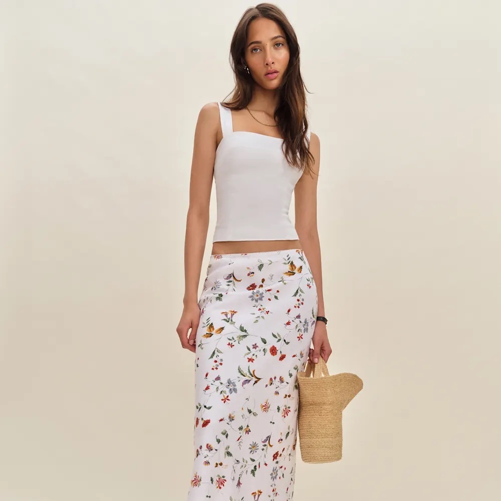 Reformation Layla Linen Skirt Corsini XS